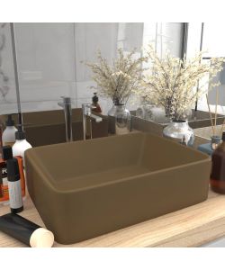 Lavandino Luxury Crema Opaco 41x30x12 cm in Ceramica