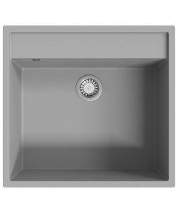 Lavello da Cucina con Foro Troppopieno Grigio in Granito