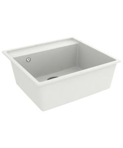 Lavello da Cucina con Foro Troppopieno Bianco in Granito
