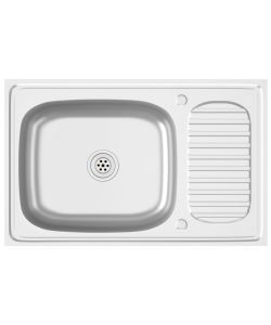 Lavello Cucina e Scolapiatti 800x500x155mm Acciaio Inox Argento