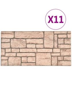 Pannelli Murali 3D con Design a Mattoni Beige 11 pz EPS