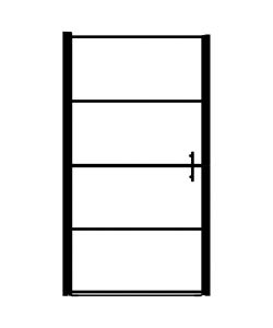 Porta per Doccia in Vetro Temperato Smerigliato 81x195 cm Nero