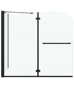 Box Doccia Pieghevole a Libro in ESG 120x68x130 cm Nero