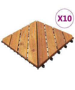 Pannelli Decking 10 pz 30x30cm Massello d'Acacia