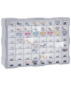  Mobile Contenitore con 64 Cassetti 52x16x37,5 cm