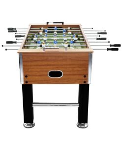 Tavolo Calcio Balilla Acciaio 140x74,5x87,5cm Marroncino e Nero