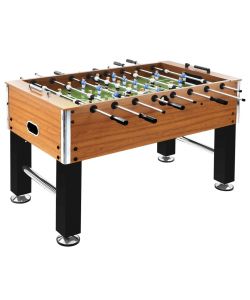 Tavolo Calcio Balilla Acciaio 140x74,5x87,5cm Marroncino e Nero
