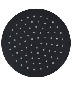 Testa Doccia a Pioggia in Acciaio Inox 20 cm Rotonda Nera