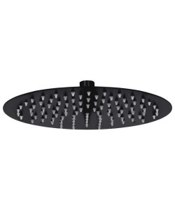 Testa Doccia a Pioggia in Acciaio Inox 25 cm Rotonda Nera