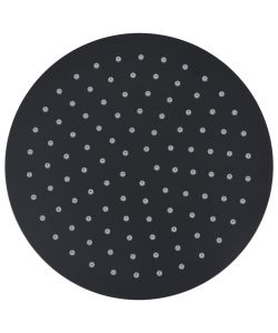 Testa Doccia a Pioggia in Acciaio Inox 25 cm Rotonda Nera