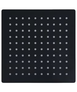 Testa Doccia a Pioggia in Acciaio Inoxe 20x20 cm Quadrata Nera