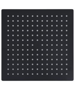 Testa Doccia a Pioggia in Acciaio Inox 25x25 cm Quadrata Nera