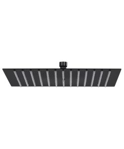 Testa Doccia a Pioggia in Acciaio Inox 30x30 cm Quadrata Nera