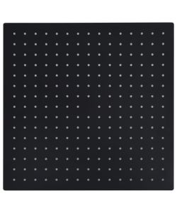 Testa Doccia a Pioggia in Acciaio Inox 40x40 cm Quadrata Nera