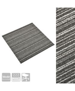 Quadrotte di Moquette 20 pz 5 mq 50x50 cm Antracite a Strisce