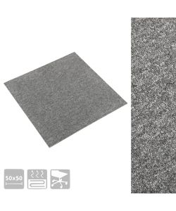 Quadrotte di Moquette 20 pz 5 mq 50x50 cm Grigie