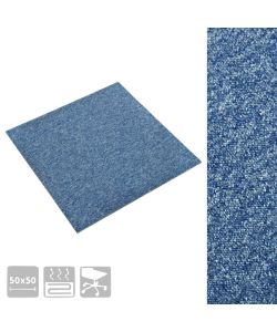 Quadrotte di Moquette 20 pz 5 mq 50x50 cm Blu