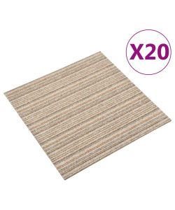 Quadrotte di Moquette 20 pz 5 mq 50x50 cm Beige a Strisce