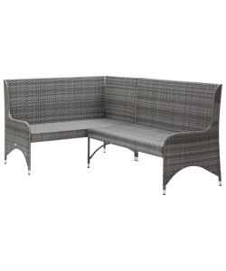 Divani Angolari da Giardino 2 pz in Polyrattan Grigio