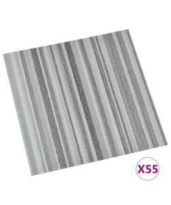 Listoni Pavimenti Autoadesivi 55 pz in PVC 5,11mq Grigio Chiaro 324646