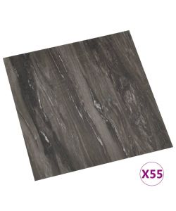 Listoni Pavimenti Autoadesivi 55 pz in PVC 5,11 mq Grigio Scuro