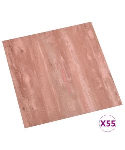 Listoni per Pavimenti Autoadesivi 55 pz in PVC 5,11 mq Rossi