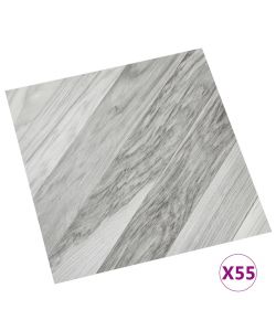Listoni Pavimenti Autoadesivi 55 pz in PVC 5,11 mq Grigi Rigati 324678