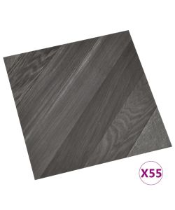 Listoni Pavimenti Autoadesivi 55 pz in PVC 5,11 mq Grigi Rigati 324679