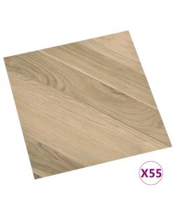 Listoni Pavimenti Autoadesivi 55 pz PVC 5,11 mq Marroni Rigati