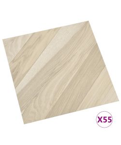Listoni Pavimenti Autoadesivi 55 pz in PVC 5,11 mq Beige Rigati
