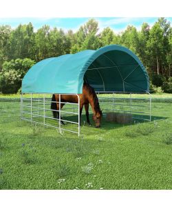 Tenda per Bestiame in PVC 3,7x3,7 m Verde