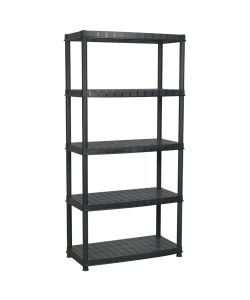 Scaffale a 5 Ripiani Nero 91,5x45,7x185 cm in Plastica