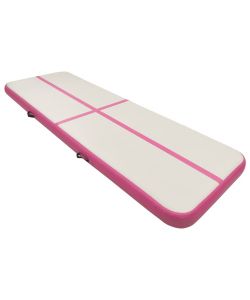 Tappetino Ginnastica Gonfiabile con Pompa 300x100x15cm PVC Rosa