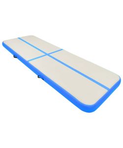 Tappetino Ginnastica Gonfiabile con Pompa 300x100x15 cm PVC Blu