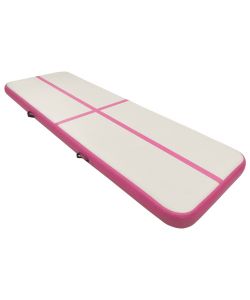 Tappetino Ginnastica Gonfiabile con Pompa 500x100x15cm PVC Rosa