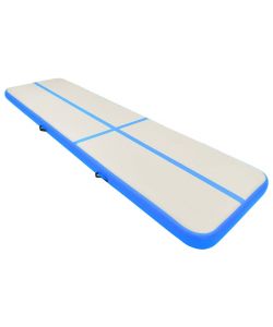 Tappetino Ginnastica Gonfiabile con Pompa 600x100x15cm PVC Blu