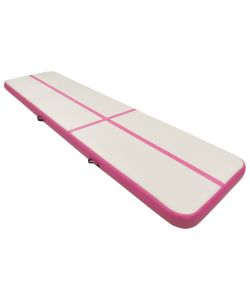 Tappetino Ginnastica Gonfiabile con Pompa 600x100x20cm PVC Rosa