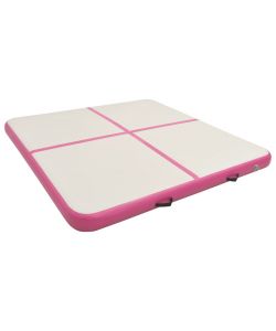 Tappetino Ginnastica Gonfiabile e Pompa 200x200x10 cm PVC Rosa