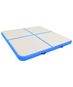 Tappetino Ginnastica Gonfiabile con Pompa 200x200x10 cm PVC Blu