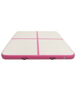 Tappetino Ginnastica Gonfiabile con Pompa 200x200x15cm PVC Rosa