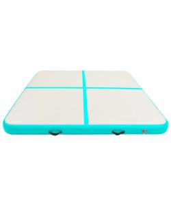 Tappetino Ginnastica Gonfiabile e Pompa 200x200x15cm PVC Verde