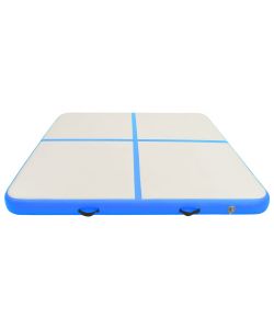 Tappetino Ginnastica Gonfiabile con Pompa 200x200x20 cm PVC Blu