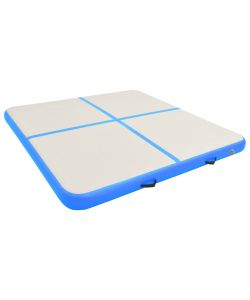 Tappetino Ginnastica Gonfiabile con Pompa 200x200x20 cm PVC Blu