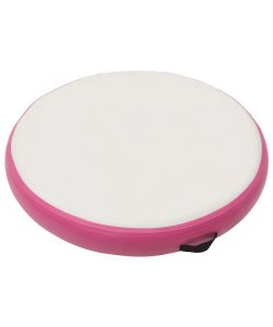 Tappetino Ginnastica Gonfiabile con Pompa 100x100x10cm PVC Rosa