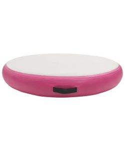 Tappetino Ginnastica Gonfiabile con Pompa 100x100x10cm PVC Rosa