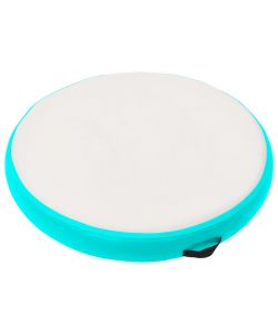 Tappetino Ginnastica Gonfiabile e Pompa 100x100x10cm PVC Verde