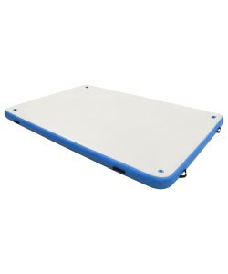 Tappeto Galleggiante Gonfiabile Blu e Bianco 300x200x15 cm