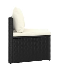 Set Divani da Giardino 2 pz con Cuscini in Polyrattan Nero 310464