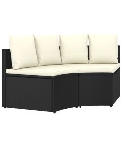 Set Divani da Giardino 2 pz con Cuscini in Polyrattan Nero 310464