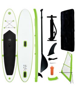 Set Tavola Gonfiabile da SUP con Vela Verde e Bianco